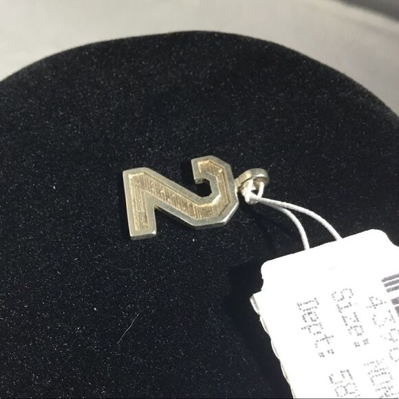 Sterling Silver/Gold Raised Edge Number Charm (E2) - Picture 2 of 3